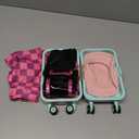 American 18 inch Doll Clothes Accessories Girl Suitcase Luggage Travel Set-Doll Clothing Hat Handbag Sunglasses Camera Computer Passport Cell Phone for Valentine's Day Birthday(NO Doll)