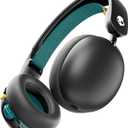 Skullcandy Grom Wireless Headphones, Volume-Limiting Audio, Comfortable Over-Ear Fit, Designed for Kids 6+, Up to 45 Hours Battery, Backup 3.5mm AUX Cable Included with Built-in Microphone - Black