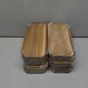 Dandat 12 Pack Wooden Serving Platter Acacia Wood Platters 12 x 5 Inch Rustic Serving Tray Rectangular Charcuterie Board Cheese Plate for Home Decor Dessert Vegetables Fruit Cookie