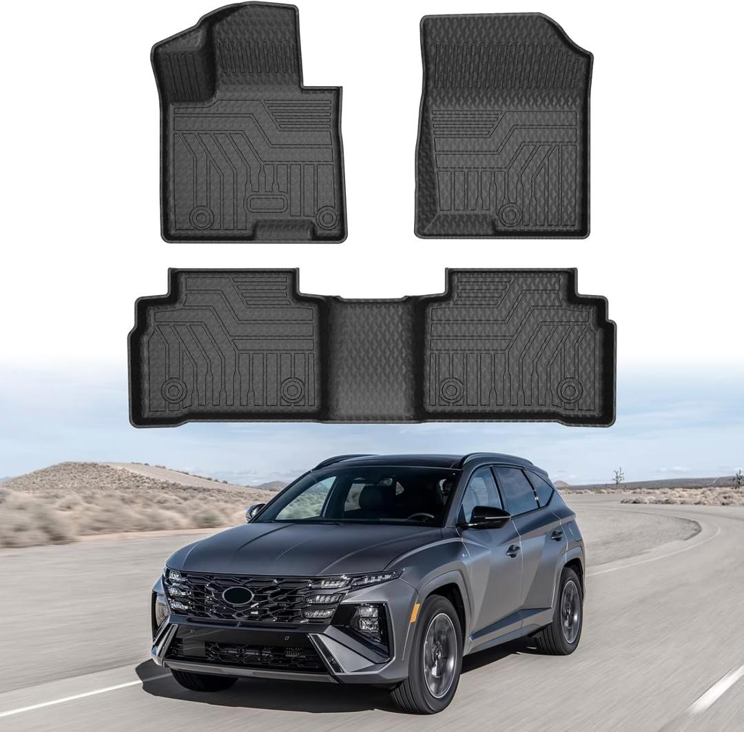 Mixsuper Floor Mats for Tucson 2022-2026 (Not for Hybrid Models & PHEV) All Weather Floor Liners 1st and 2nd Row Set Black