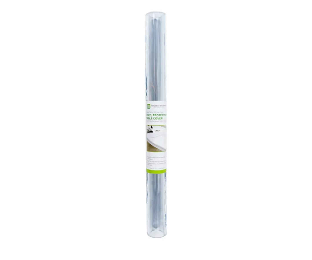 Restaurantware Table Tek 36 x 24 Inch Table Top Protector 1 Rectangle PVC Table Protector - 1.5mm Thick Waterproof Clear Plastic Dining Table Cover Heavy-Duty Non-Slip Cover For Table