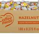 Nestle Coffee mate Coffee Creamer, Hazelnut, Liquid Creamer Singles, Non Dairy, No Refrigeration, 0.375 fl oz Tubs (Pack of 180)