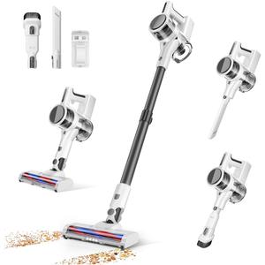 Comvtu Cordless Vacuums, 80,000PRM Powerful Motor Vacuum Cleaner and 2200mAH Rechargeable Battery up to 35 Mins Worktime, 2 Adjustable Modes, Detachable Parts, Wireless Stick Vacuum (Ballet White)