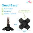Nova Joy Designer Offset Quad Cane for Seniors - Unisex Adjustable Lightweight Walking Aid with Foam Handle, Wrist Strap and Anti-Rattle Lock - Essential Mobility Support - Leopard, 1 Count