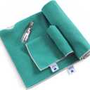 IUGA Yoga Towel for Hot Yoga Non Slip Extra Thick Yoga Mat Towel + Hand Towel 2in1 Set with Corner Pockets Super Absorbent and Quick Dry Hot Yoga Towel