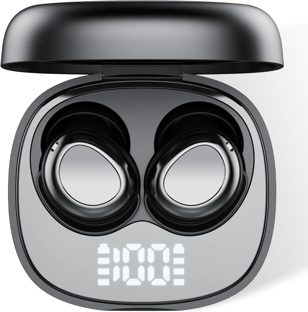 Sleep Ear Buds, 2025 True Wireless Earbuds, Ultra-Mini Bluetooth 5.4 Earbuds for Side Sleepers, 53H Play Hi-Fi Stereo 3D Bass Noise Cancelling Bluetooth headphones, USB C, IP7 Waterproof LED Earphones