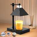 Candle Warmer lamp with Timer Dimmable,USB ChargingPortcandle Candle Lamps Cute Candle Warmer Suitable for Home Decoration,Bedroom and Living Room decoratio Black