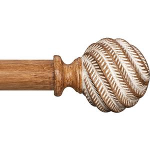 Wood Curtain Rods for Windows 36 to 88 Inch:Boho Farmhouse Wooden Curtain Rod for Living Room Bedroom,Rustic Adjustable Heavy Duty Drapery Rods Set Brown Decorative Bamboo Imitation Wood Grain