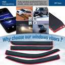 Set of 4 Window Visors Compatible with 2009-2014 F-150 SuperCrew/Crew Cab Front+Rear Smoke Sun/Rain Guard Outside Mount Tape-On Acrylic with 4 Full Size Doors