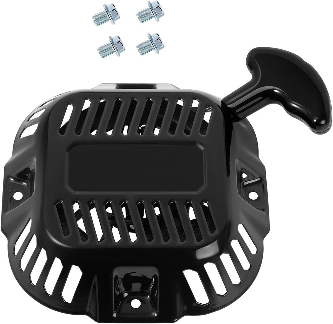 SOFO Pull Start Assembly for Generac 196cc 208cc 212cc Engine Recoil Starter GP3600 GP3250 GP3300 Generator Pull Cord Rope Replacement (Black)