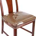 6 Pack Large Plastic Chair Covers for Dining Room Clear PVC Kitchen Chair Seat Protectors with Adjustable Belt Strap for 18''x17'' Standard Chair, Stain, Water and Kitty Scratch Resistant