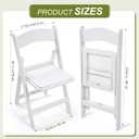 4 Pack Folding Chairs White Plastic Folding Chair Comfortable Resin Foldable Chair Lightweight Dining Chairs with PVC Padded Seats for Wedding Events Party Picnic Kitchen Garden Church Indoor Outdoor