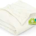 Utopia Bedding Fleece Blanket Queen Size Ivory 300GSM Luxury Fuzzy Soft Anti-Static Microfiber Bed Blanket (90x90 Inch)