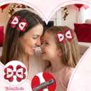 2 x 2 Pack Valentine Glitter Bow Hair Clips for Women, 3.542.56 Inch Heart Pattern Hair Bows Clips, Sparkly Pink Hair Barrettes for Daily Wear, Party Decor (Red)