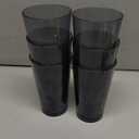 Unbreakable Plastic Drinking Glasses, Set of 6, Shatterproof Drinking Cups, Plastic glass cup,16 oz plastic Tumbler Cups,Dishwasher Safe (Grey)