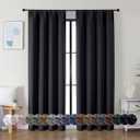 Simplebrand Ava Halloween Black Blackout Curtains for Bedroom, 2 Panels Set, 72 Inch Length, Privacy Thermal Insulated Rod Pocket Window Curtains for Patio French Door, W40 x L72 Inch
