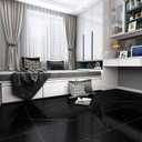 VEELIKE 12"x24" Peel and Stick Floor Tile Black Marble Stick on Tile Flooring for Bathroom Waterproof Self Adhesive Vinyl Flooring Stickers for Bathroom Kitchen Bedroom Laundry Room Garage 12 Pack