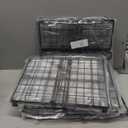 NADAMOO Freezer Organizer Bins, 3 Packs Large Expandable Stackable Chest Freezer Containers with Handle, Metal Adjustable Storage Baskets for Fridge, Deep Freezer, Cabinet, Kitchen, Pantry - Black