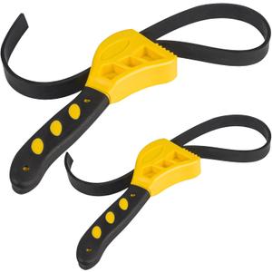 Strap Wrench Set, 2 Pack Adjustable up to 4" and 6" in Diameter, Rubber Strap Wrench for Jar Opener, Shower Head, Oil Filter, Water Filter Wrench