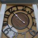 Large Metal Wall Clock, 20 Inch Retro Decorative Silent, Non Ticking, Battery Operated Modern Big Wood Wall Clock for Living Room, Farmhouse, Bedroom, Fireplace, Kitchen, Office, Home Decor