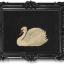 2 x Sufeasdf Swan Prints Wall Art Large Canvas Wall Art Vintage Oil Painting Wall Art for Living Room Decor Minimalist Paintings Farmhouse Wall Art Decor for Office Bathroom Bedroom 16"X24" Unframed (Black Light Yellow)