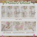 Ivory White Floral Table Runner 10ft Embroidery Tulle Spring Wildflower Table Runner Seasonal Summer Butterfly Kitchen Dining Gauze Decoration for Wedding Baby Shower Birthday Party (3 Pcs)