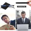 SKYOAK Evolved Folding Reading Glasses For Women Men Blue Light Blocking Anti UV Eyestrain Foldable Portable Compact Readers with Flat Hard Case Pocket Computer glasses 2.5 BLACK