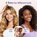 LitBear Heatless Curls Overnight, 2 Sizes of Soft Hair Rollers for Women with Bonnet to Sleep In, No Heat Hair Curlers Set with Scrunchies and Clips, for Long and Medium Hair (Pink)