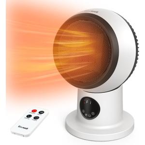 ECOWELL Space Heater, 1500W 2S Fast Heating Electric Ceramic Heater with Remote Control, Overheating and Tip-Over Protection, Portable Desk Heater Fan, EHT150