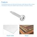uxcell 200Pcs Hex Socket Self Tapping Screws, #10 x 1-3/4" 410 Stainless Steel Flat Head Sheet Metal Drilling Screws, Silver