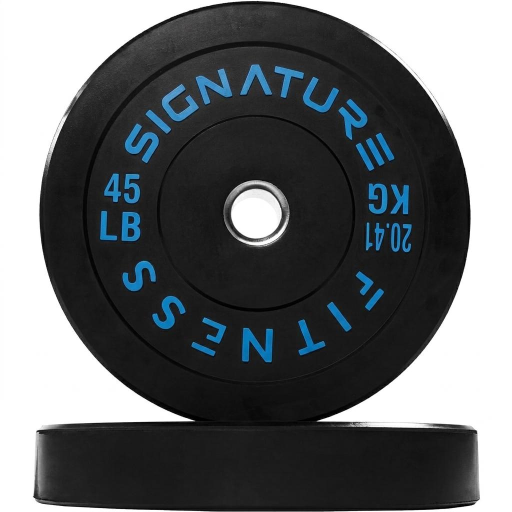 Fitvids 2" Olympic Bumper Plate Weight Plates with Steel Hub, 45LB, Pair