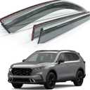 AUXKO Rain Guards for Honda CRV 2025 2024 2023 Translucent Window Visors with Chrome Trim Weather Deflectors Wind Deflectors Vent Visors UV Protection Easy Install (Fashion)