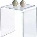 Clear Transparent Acrylic End Table with Rounded Edges,18" H Compact Small Table, Acrylic Side Table Suitable for Living Room, Night Stands for Bedrooms, Modern Occasional Tables