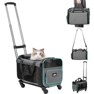 Paw Ballet Pet Carrier with Wheels, Durable Airline Approved Cat Crate, Foldable Rolling Dog Carrier, Rolling Bag for Cat &Dog, Use for Travel, Outdoor, Vet Visits, Camping, Indoor, 
Product Dimensions	17"L x 12.6"W x 16.1"H