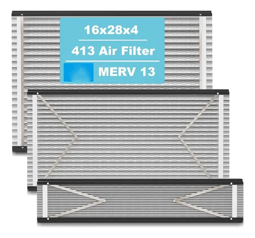 (2Pack) 413 Replacement Filter Compatible with AprilAire Whole House Air Purifier 4400, 3413, 2416, 2413, 1610, 1413 MERV 10, Actual Size: 16.75" x 27.75" x 4", Nominal Size: 16''x28''x4''