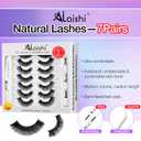 3 x Fluffy False Eyelashes Kit With Bond, Seal and Tweezer, 7 Pairs Natural Look Fake Cat Eye Lashes Strips Thin Band Extensions Waterproof Easy Eyelashes for Beginners DF79