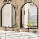 Suidia 22" x 30" Bathroom Mirror, Bathroom Vanity Mirror Metal Framed, Wall-Mounted Mirrors for Bedroom, Living Room, Entryway, Hallway, Black, Arch Style