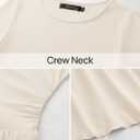 ZESICA Womens Long Sleeve Bodycon Mini Dress Ribbed Knit Crew Neck Ruffle Tiered Flowy Cocktail Party Dresses (Small, Apricot)