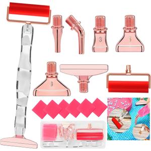 Diamond Art Pens Tools and Diamond Painting Accessories Kits With Screw Metal Tip Roller Diamonds Painting Pen Drill Bead Pens For Art Craft Nail (White pen Rose gold 6)