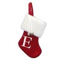 Beyond Your Thoughts Personalized Embroidery Monogram Initial Human Christmas Stockings 1 Pack Durable Christmas Ornament Bag for Family Decorations Red Letter E