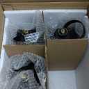 Vintage Lantern Decorative LED Flickering Flameless Candle with Timer, Battery Powered LED Decorative Hanging Golden Brushed Black Lanterns for Indoor Outdoor Garden Yard Home Decor (Pack of 4)