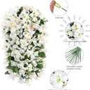 Faux Bougainvillea Artificial Flowers for Outdoors Fake Plants Outside Decoration, 2 PCS White Faux Flowers UV Resistant Look Real Silk Long Trailing Vines for Front Door Porch Planter Patio Garden