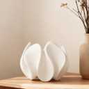 DN DECONATION Abstract Home Decor Living Room Coffee Table Decor, Modern White Textured Art Statue, Resin Sculpture for Bookshelf Desk Bedroom Office Wedding Gift for Men (Set of 1)