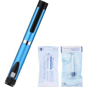 60 Unit Reusable Pen Injector, Include 2pcs 3mL Cartridges and Protect Case