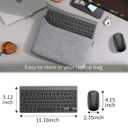 Compact Wireless Keyboard and Mouse Combo, Mini Portable Travel Keyboard and Silent Mouse Set with USB Receiver, Quiet Click, Small Size, Adjustable 2400 DPI for Computer, Laptop, PC, Windows - Gray