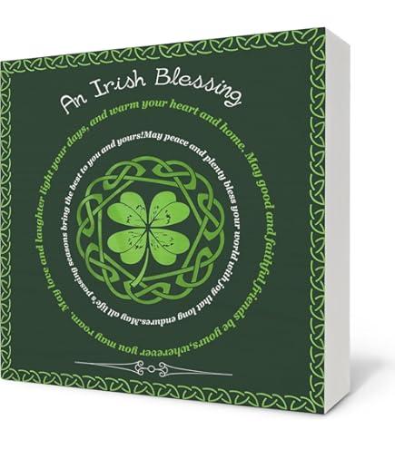 St Patricks Day Decorations Wooden Signs,Irish Wooden Box Sign,St Patricks Day Decor For Home Desk Tabletop Shelf Decoration 5x5 Inches