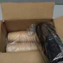 Disposable Espresso Cups with Lids - 4 Oz - 50 Sets - Kraft Coffee Print - Small To Go Paper Cups with Tops for Home Office or Party