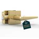 Mega Handles Schein Privacy Door Handle - 1 Pack Interior Reversible Gold Door Handle, Heavy Duty Bed & Bath Door Handles with Privacy Door Lock, Fits All Standard Doors - Satin Brass