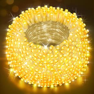 Christmas Lights Outdoor, 403FT 1000 LED String Lights 8 Modes and Timer Memory Function Twinkle Fairy Lights IP44 Waterproof Plug in for Xmas Tree Wedding Party Holiday Decor(Warm White)
