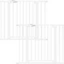 Babelio 26-40" Wide Baby Gate for Stairs & Doorways, 3 Ways Locking System with Auto-Close, Pressure Mounted No Drilling, Easy Install for Stairs, Hallway, Kitchen, Indoor Use, White (2 Pack)